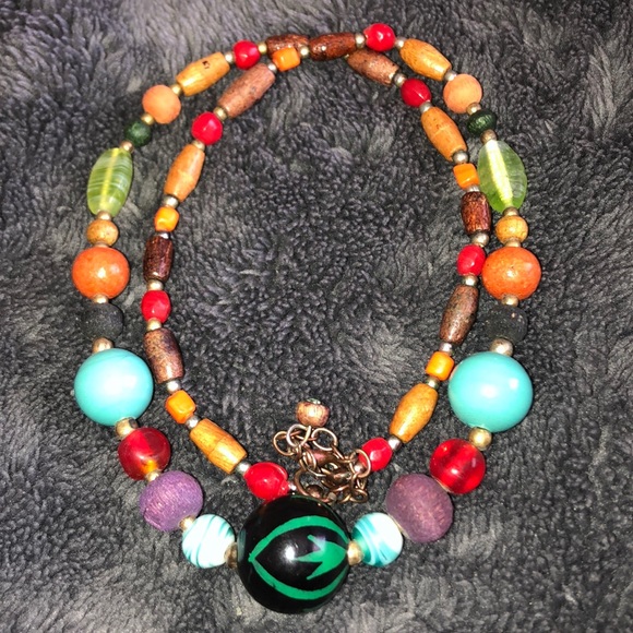 Multicolored Beaded Necklace - Picture 3 of 5